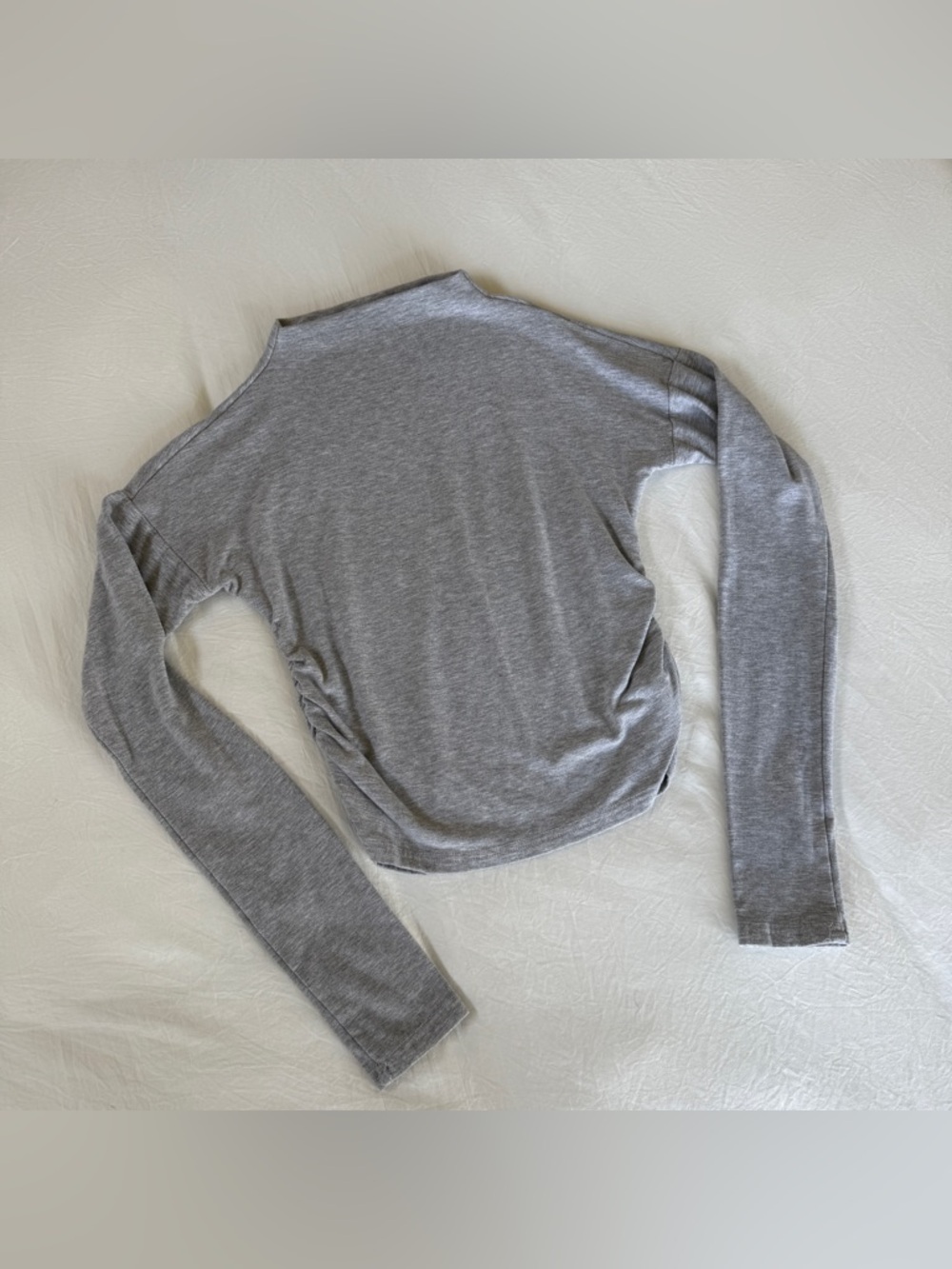 Soft Heather Grey Mock Neck Women's Top